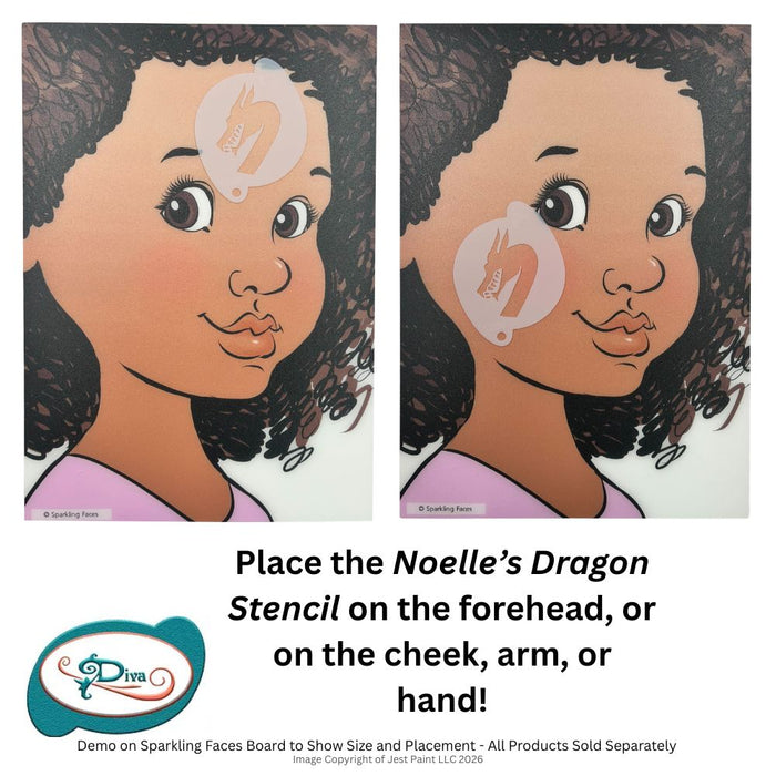 Diva Stencils | Face Painting Stencil | Noelle's Dragon (01256)