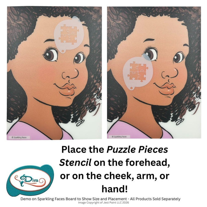 Diva Stencils | Face Painting Stencil | Puzzle Pieces (1374)