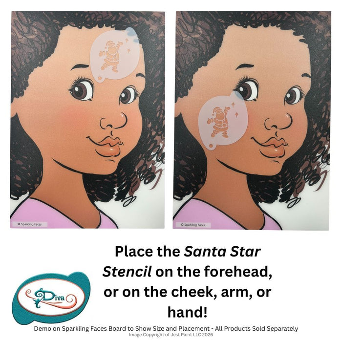 Diva Stencils | Face Painting Stencil | Santa Star (650)