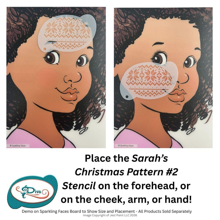 Diva Stencils | Face Painting Stencil | Sarah's Christmas Pattern #2 (913)