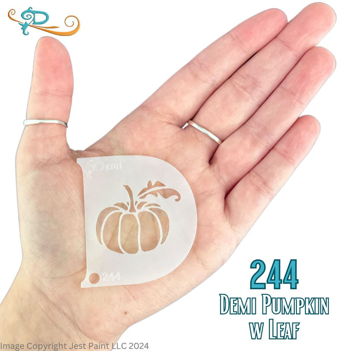 Diva Stencils | Face Painting Stencil | Demi Pumpkin w Leaf (244)