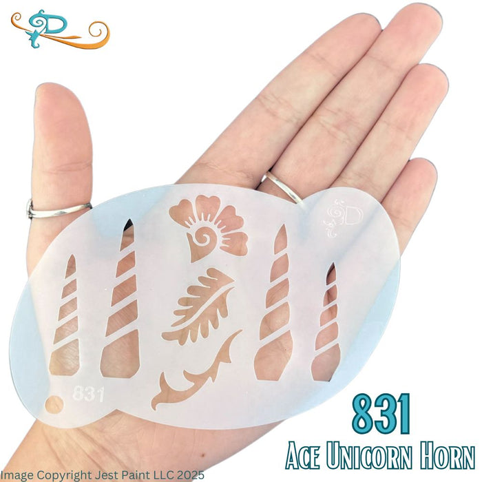 Diva Stencils | Face Painting Stencil | Ace Unicorn Horn (831)