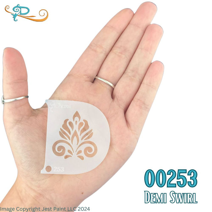 Diva Stencils | Face Painting Stencil | Demi Swirl (00253)
