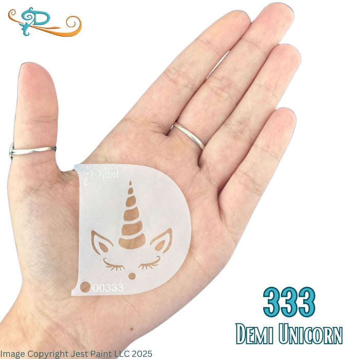 Diva Stencils | Face Painting Stencil | Demi Unicorn (333)