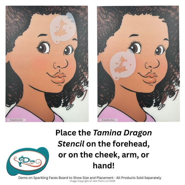 Diva Stencils | Face Painting Stencil | Tamina Dragon (1072)