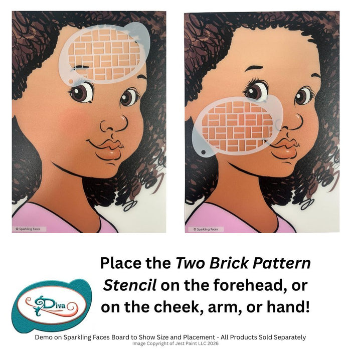 Diva Stencils | Face Painting Stencil | Two Brick Pattern (341)