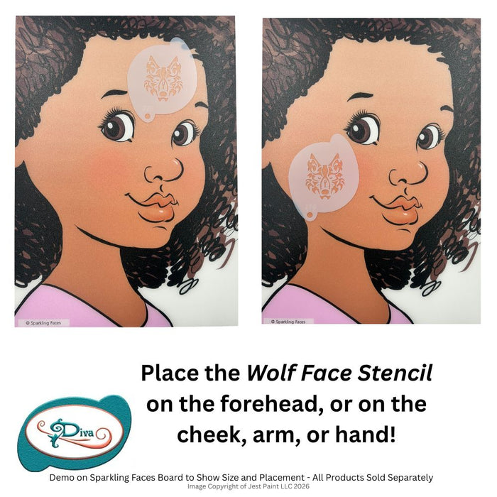 Diva Stencils | Face Painting Stencil | Wolf Face (776)