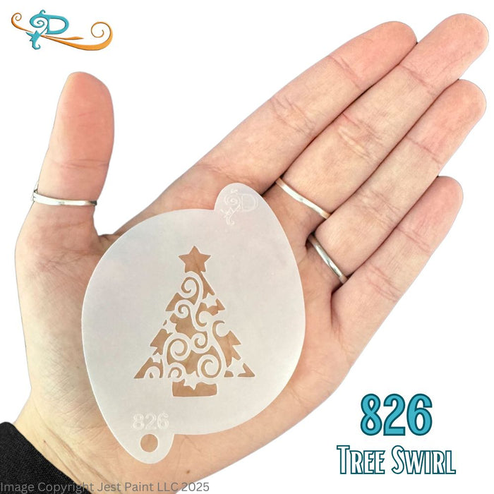 Diva Stencils | Face Painting Stencil | Tree Swirl (826)
