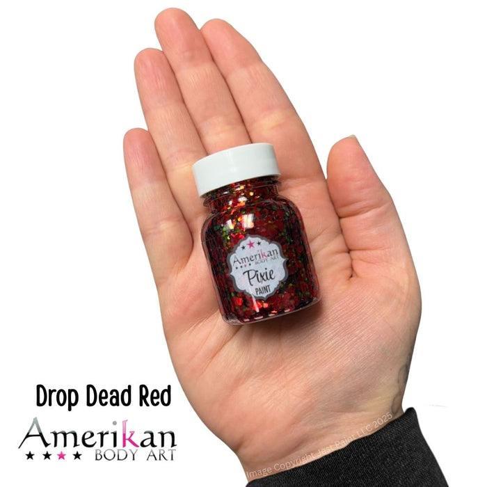 Pixie Paint Face Paint Glitter Gel  - Drop Dead Red -  Small 1oz