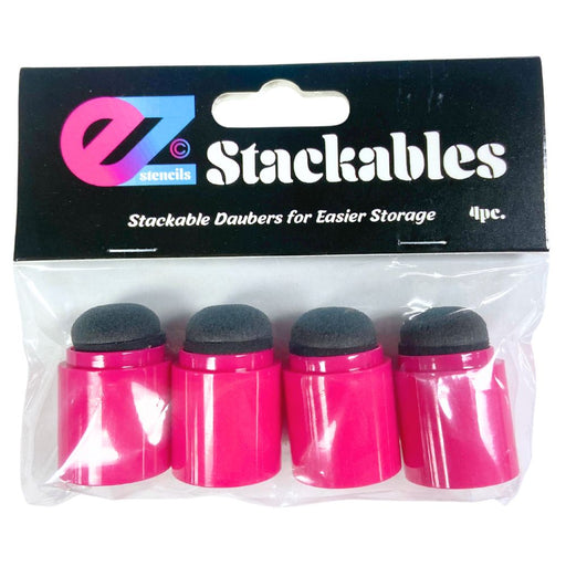 EZ Stencils |  Finger Dauber Face Painting Sponges - EZ Stackables  - 4 Units - PINK