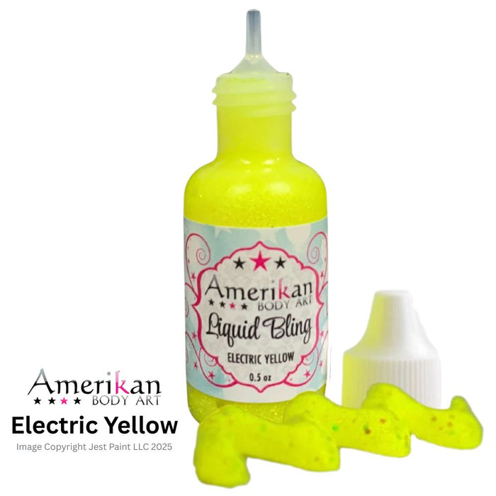 Amerikan Body Art | LIQUID BLING Face Painting Glitter Gel - Electric Yellow  1/2oz   #4