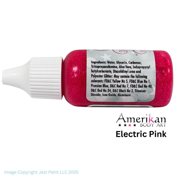 Amerikan Body Art | LIQUID BLING Face Painting Glitter Gel - Electric Pink 1/2oz   #10