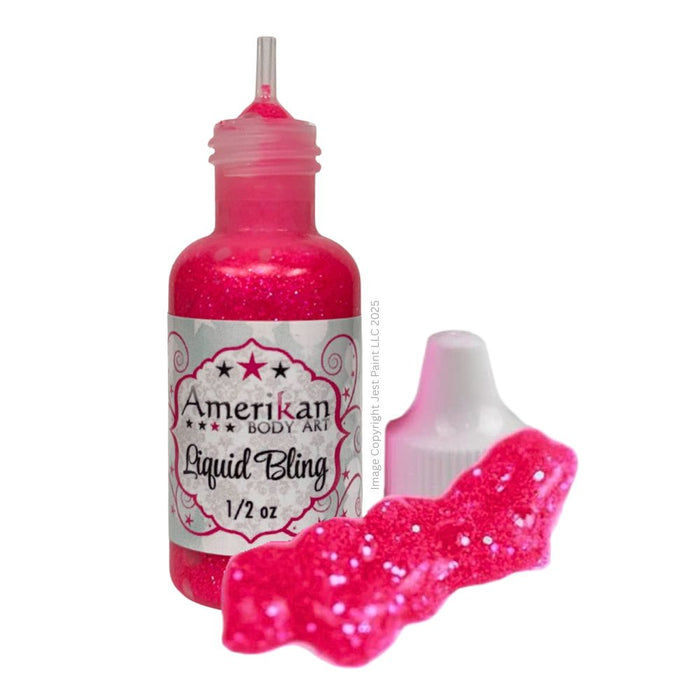 Amerikan Body Art | LIQUID BLING Face Painting Glitter Gel - Electric Pink 1/2oz   #10