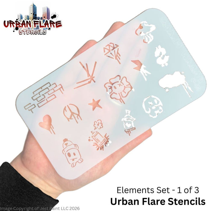 Urban Flare Stencils | Face Painting Stencils by Tamina Muhammad - ELEMENTS - 3 Piece Set