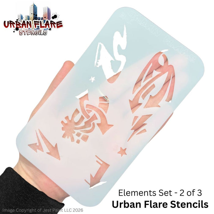 Urban Flare Stencils | Face Painting Stencils by Tamina Muhammad - ELEMENTS - 3 Piece Set