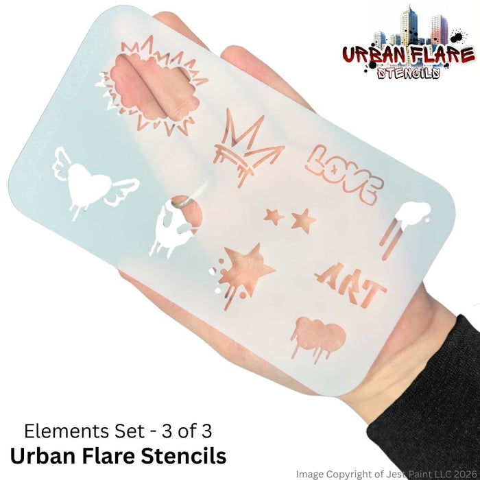Urban Flare Stencils | Face Painting Stencils by Tamina Muhammad - ELEMENTS - 3 Piece Set