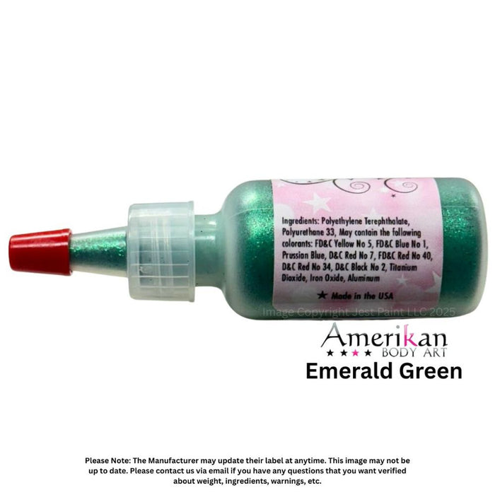 Amerikan Body Art | Face Paint Glitter Poof - Opaque Emerald Green (1/2oz) #10