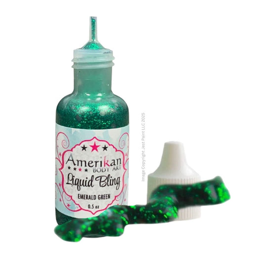 Amerikan Body Art | LIQUID BLING Face Painting Glitter Gel  - Emerald Green  1/2oz   #7