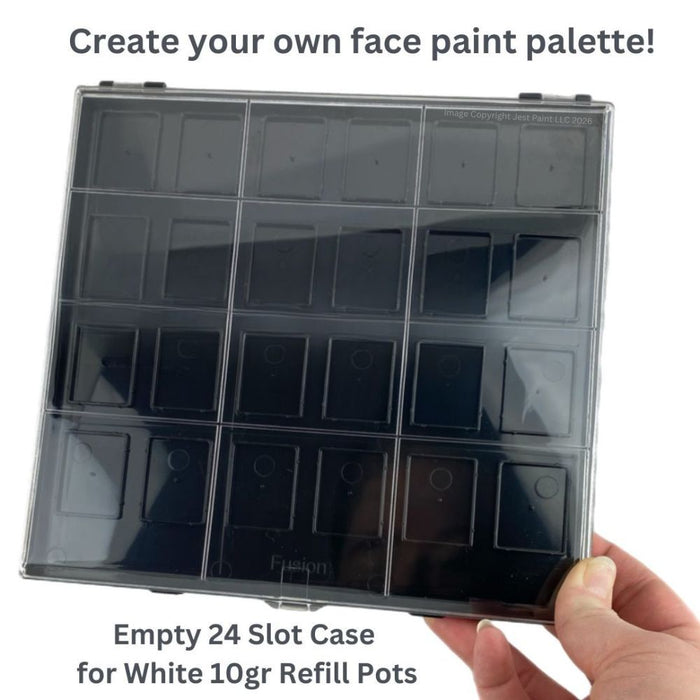 Fusion | Empty Mini Split Cake /Glitter Cream Palette - (pots not included)  Black Case - 24 SLOTS