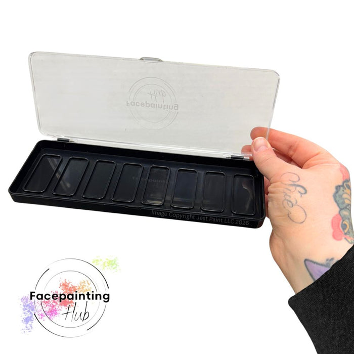 Facepainting Hub | Empty OneStroke / Easy Load Case - Black Palette with 8 SLOTS (pots NOT included)