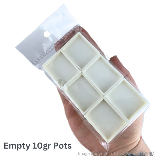 Empty 10gr Containers for Split Cake Palettes - White Set of 6 Pots