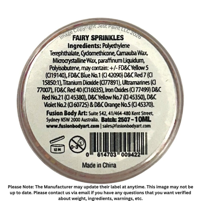 Fusion Body Art | Glitter Creams - FAIRY SPRINKLES 10mL (UV Reactive)