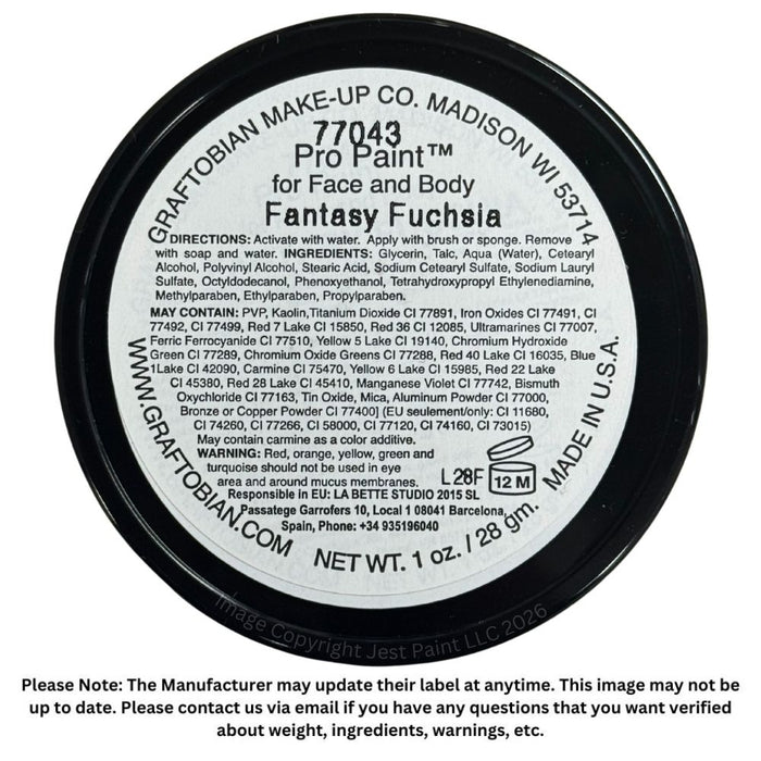 Graftobian Pro Face Paint - Pearl Fantasy Fuchsia 28gr