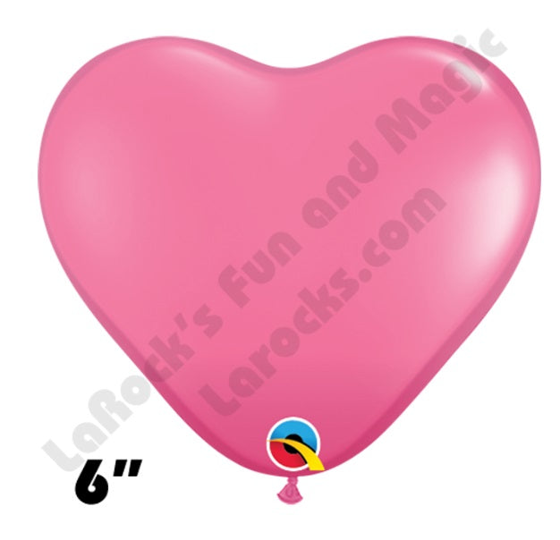 Qualatex Balloons | (3646) 6" HEART Standard Rose - 100ct