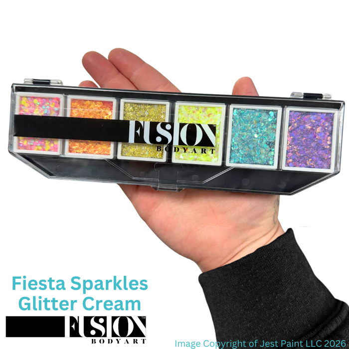 Fusion Body Art |  6 Colour Glitter Cream Palette - FIESTA SPARKLES