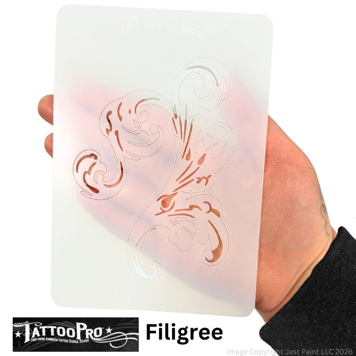 Tattoo Pro  | Body Painting Stencil - SINGLES Filigree - S115