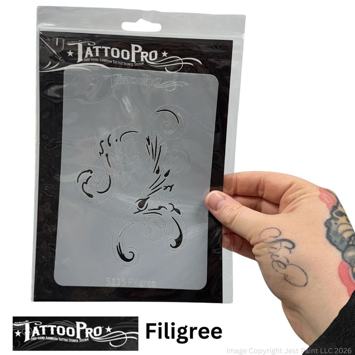 Tattoo Pro  | Body Painting Stencil - SINGLES Filigree - S115