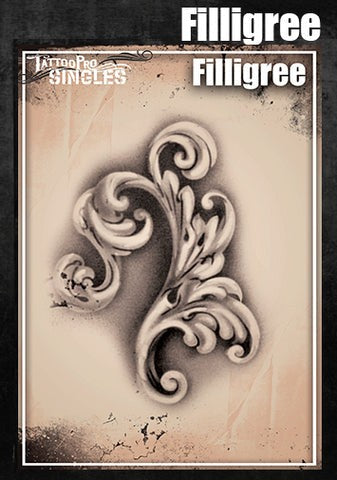 Tattoo Pro  | Body Painting Stencil - SINGLES Filigree - S115