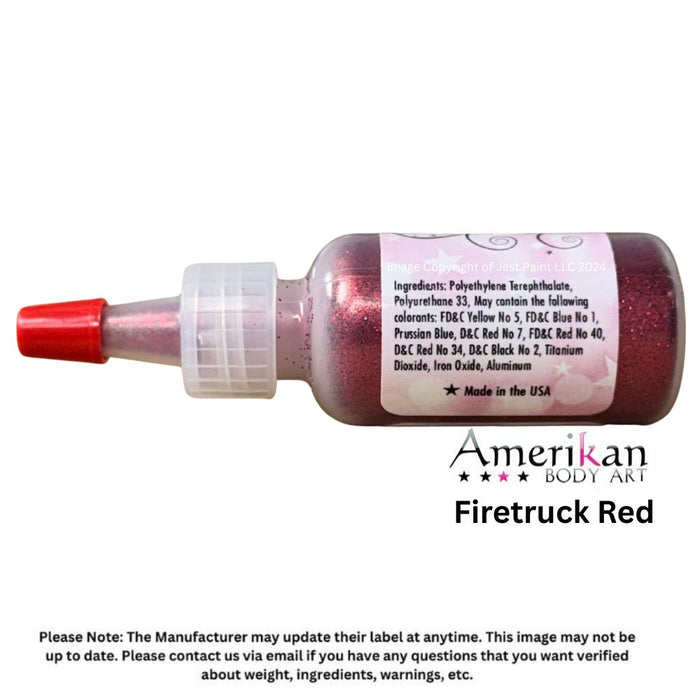 Amerikan Body Art | Face Paint  Glitter Poof - Opaque Firetruck Red (1/2oz) #2