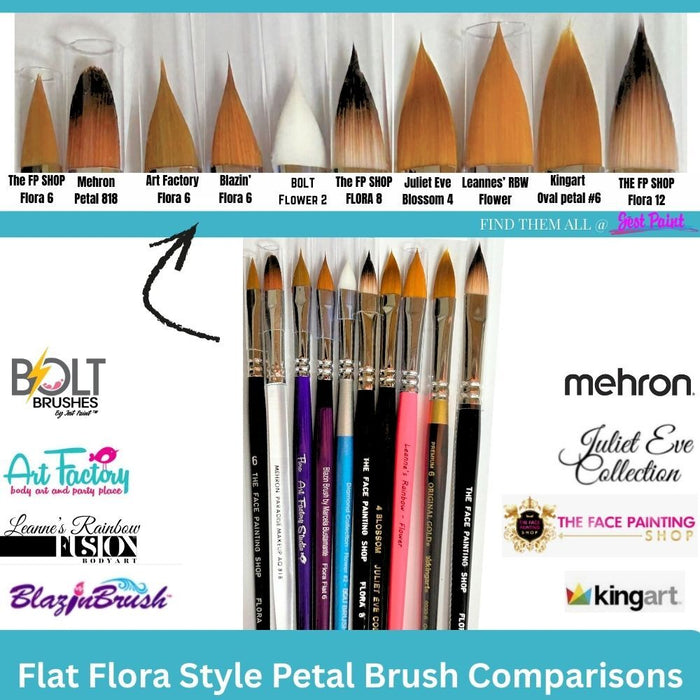 BOLT | Face Painting Brush by Jest Paint - Flat Pointy - Diamond Collection Flower #2