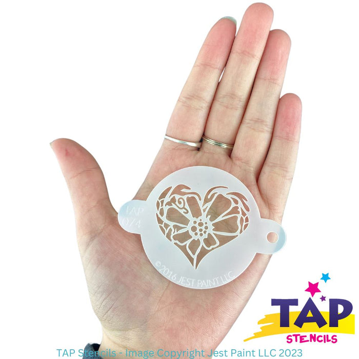 TAP 074 Face Painting Stencil - Flower Heart