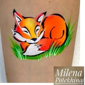 MILENA STENCILS | Face Painting Stencils -  (Cute Fox Set)  D27