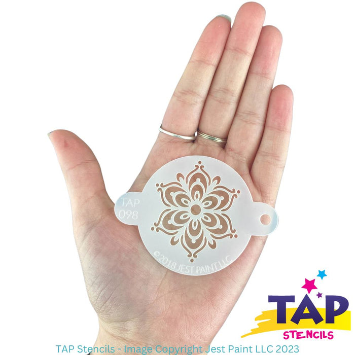 TAP 098 Face Painting Stencil - Full Henna Fancy Flower