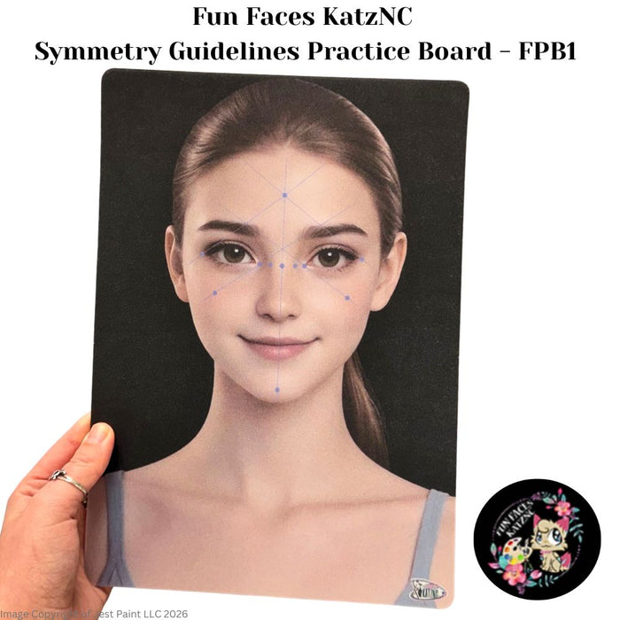 Fun Faces KatzNC | Face Painting Practice Board -  Girl Décolletage / Symmetry Practice Board   (FPB1) + FREE Clear Board Bonus!