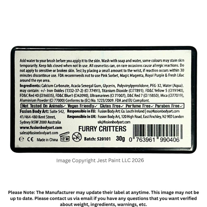 Fusion Body Art Face Paint - Split Cake | Furry Critters 30gr