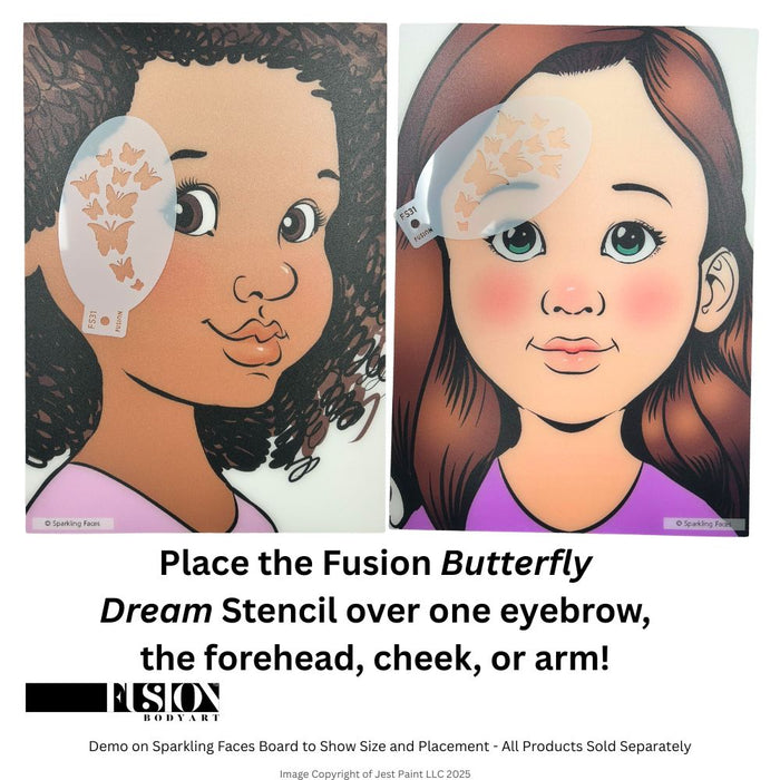 Fusion Body Art | Face Painting Stencil - Butterfly Dream FS31