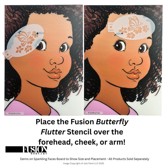 Fusion Body Art | Face Painting Stencil - Butterfly Flutter FS32