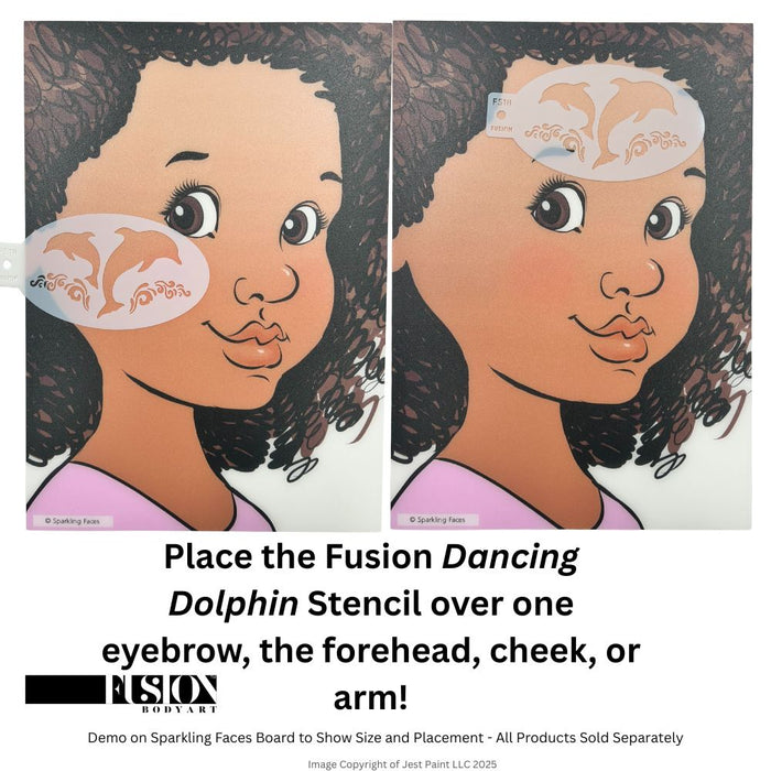 Fusion Body Art | Face Painting Stencil - Dancing Dolphin FS18
