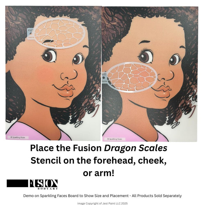 Fusion Body Art | Face Painting Stencil - Dragon Scales FS22