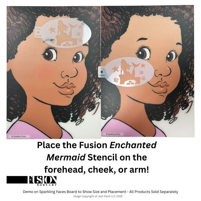 Fusion Body Art | Face Painting Stencil - Enchanted Mermaid Under Stars FS12