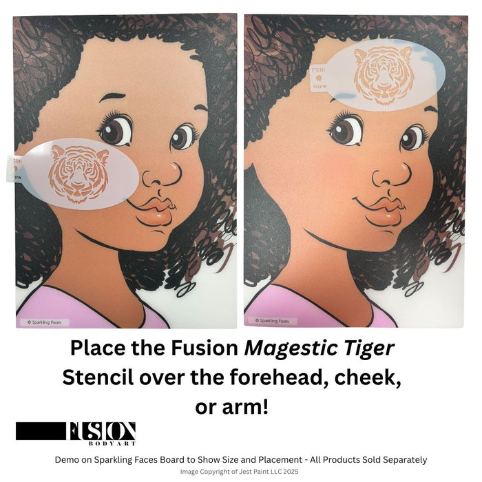 Fusion Body Art | Face Painting Stencil - Majestic Tiger FS08