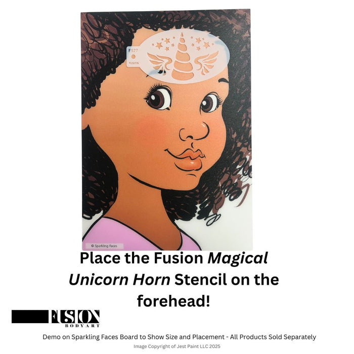 Fusion Body Art | Face Painting Stencil - Magical Unicorn Horn FS27
