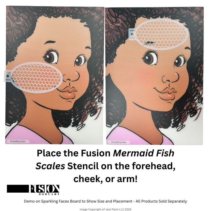 Fusion Body Art | Face Painting Stencil - Mermaid Fish Scales FS21