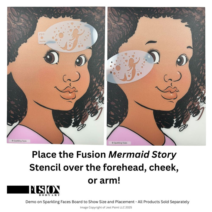 Fusion Body Art | Face Painting Stencil - Mermaid Story FS01