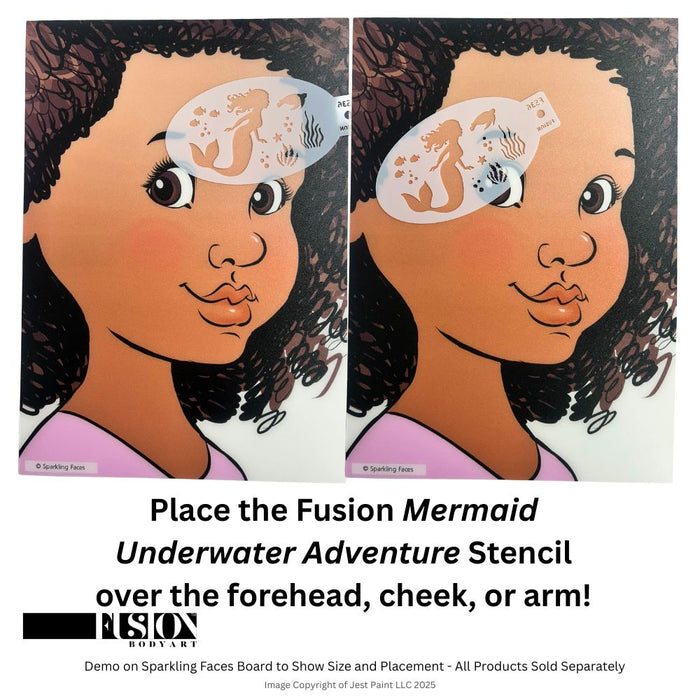 Fusion Body Art | Face Painting Stencil - Mermaid Underwater Adventure FS36