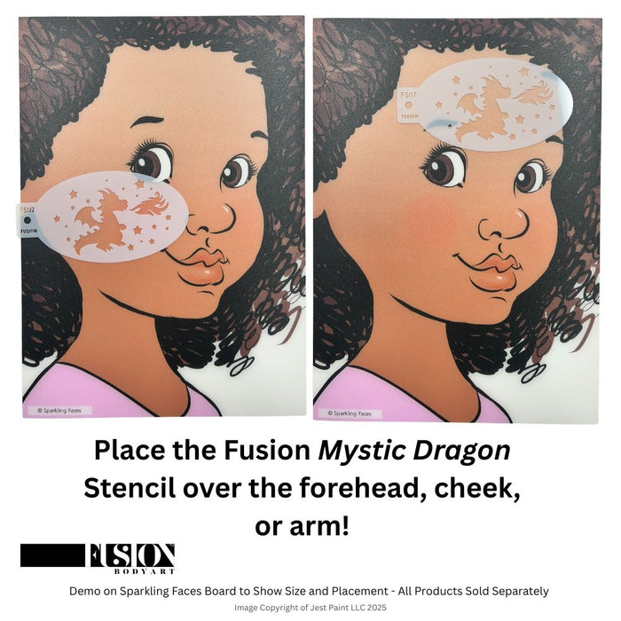 Fusion Body Art | Face Painting Stencil - Mystic Dragon FS07